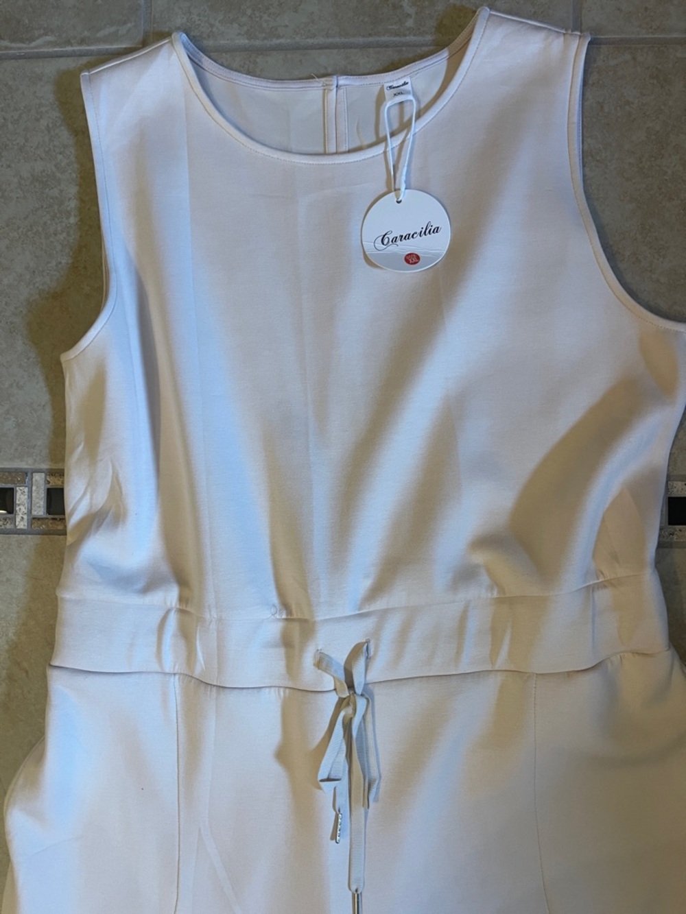 Caracilia Sleeveless Wide-Leg Jumpsuit in Light Beige XXL NWT - Picture 9 of 13